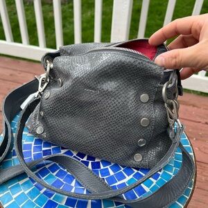 NWT Hammitt Bryant Skyline Gray Snake Crossbody Bag with Adjustable Strap